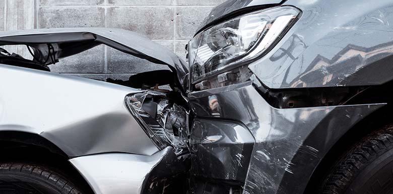 Two vehicles smashed face first into each other