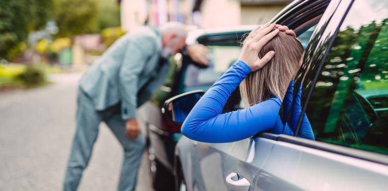 Woman and older man in car crash