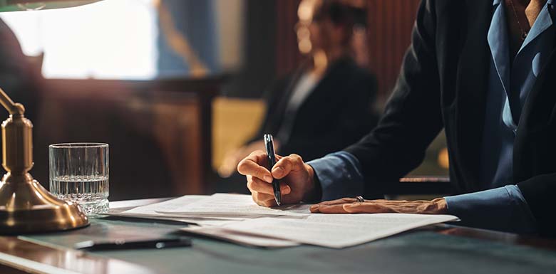 Attorney working at desk